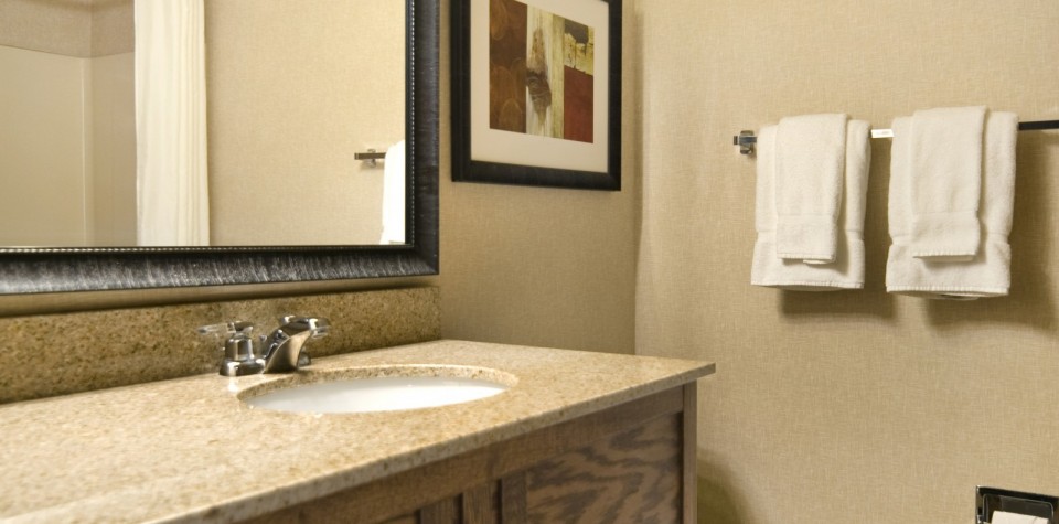 Bathroom with a sink and toilet